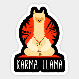 Karma Llama - Funny Yoga Llama Meditating Sticker